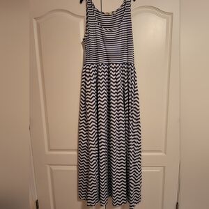 Vintage Liz Claiborne New York blue & white dress